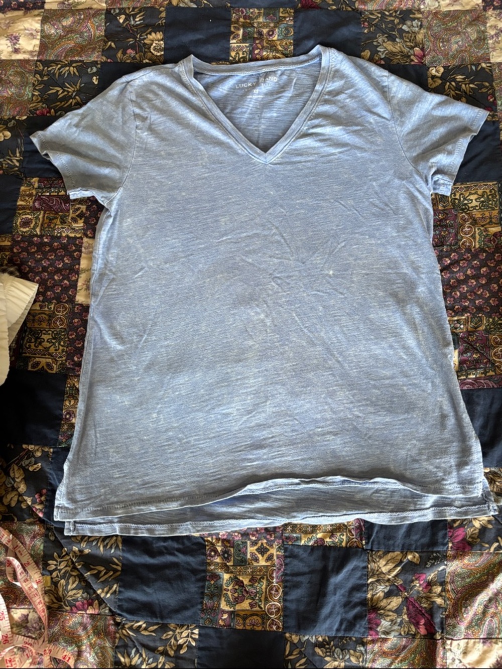 Lucky Brand Heather Blue V-Neck Tee